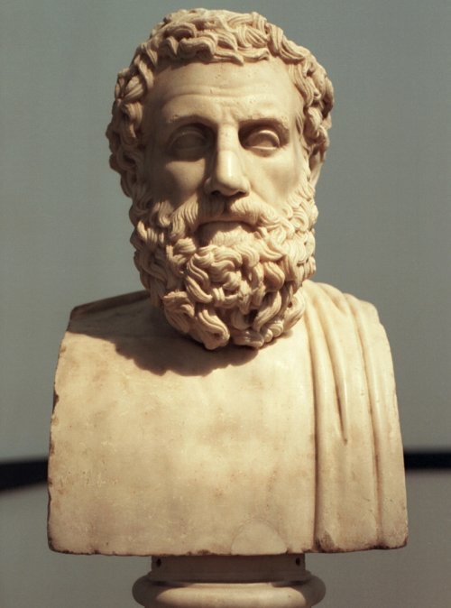 Busto de Ésquilo. Cópia romana feita por volta de 30 a.C. a partir de um original grego de 340-320 a.C. Museu Arqueológico de Nápoles. Via Wikimedia Commons.