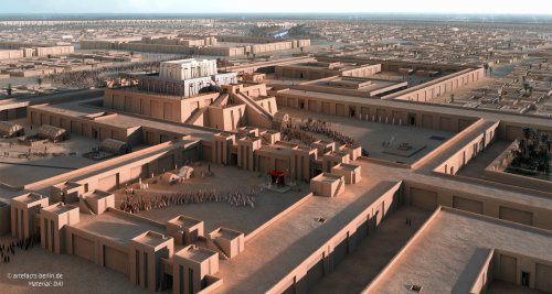 Reconstrução da cidade de Uruk no período de Ur III, feita pelo site Artefacts.