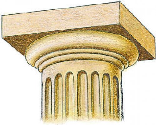 A simplicidade do capitel dos templos dóricos.