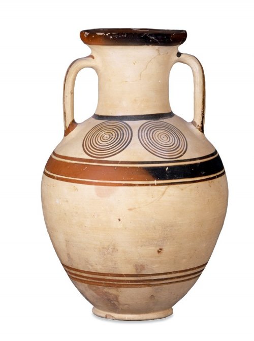 Ânfora no estilo protogeométrico. Cerca de 950 a.C. Ática. Museu Britânico. N° 1978,0701.8