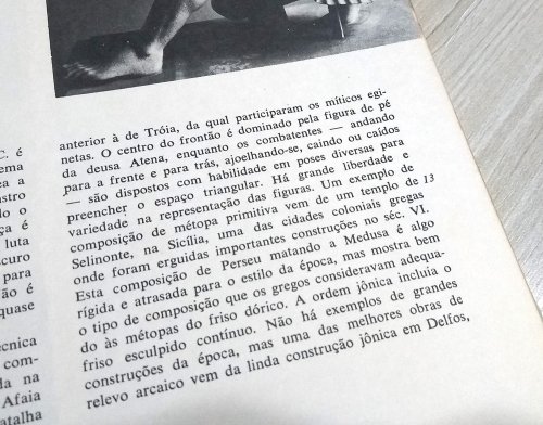 No parágrafo acima o autor fala do Templo de Selinonte, na Sicília, e o número 13 ao lado indica que alguma foto desse templo está no livro.