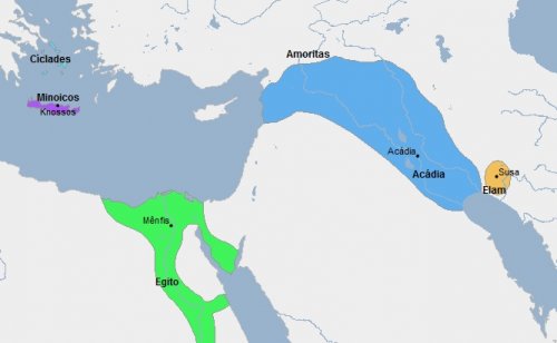O Império Acadiano no seu auge no século 23 a.C. Site Geacron.