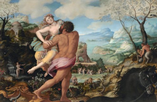 O rapto de Proserpina, pintura de Alessandro Allori (1535-1607). Proserpina é o nome romano de Perséfone.
